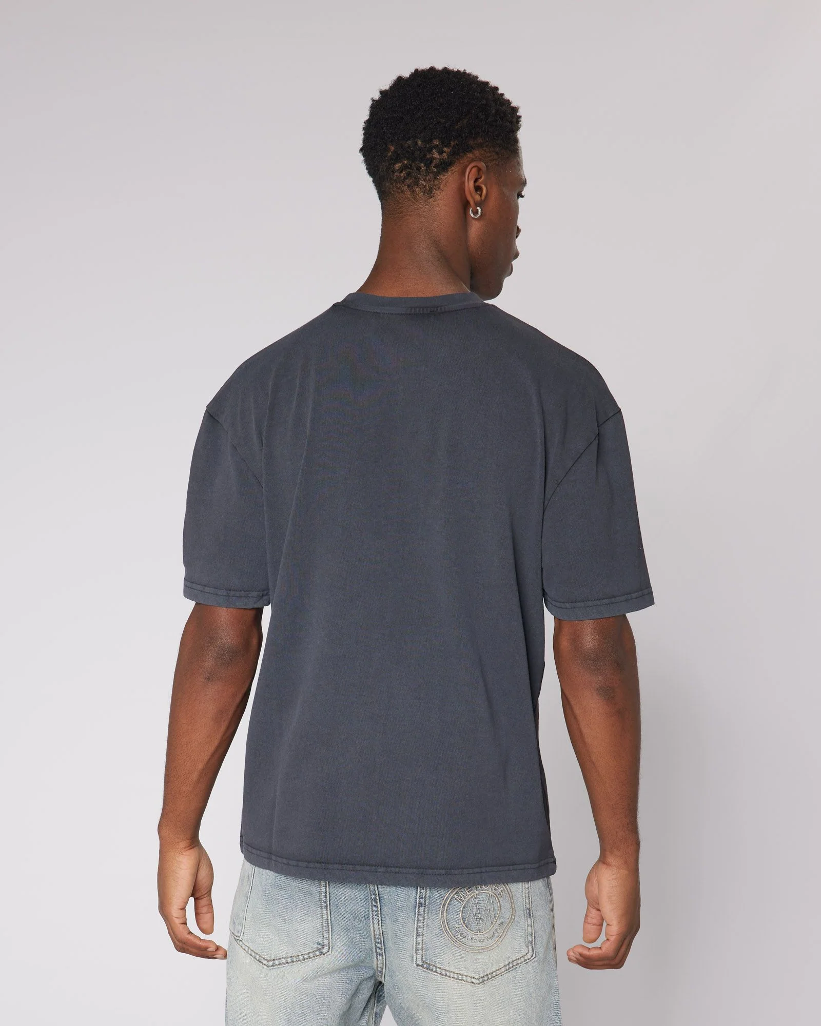Relaxed Washed Blank Tshirt Black - Image 4