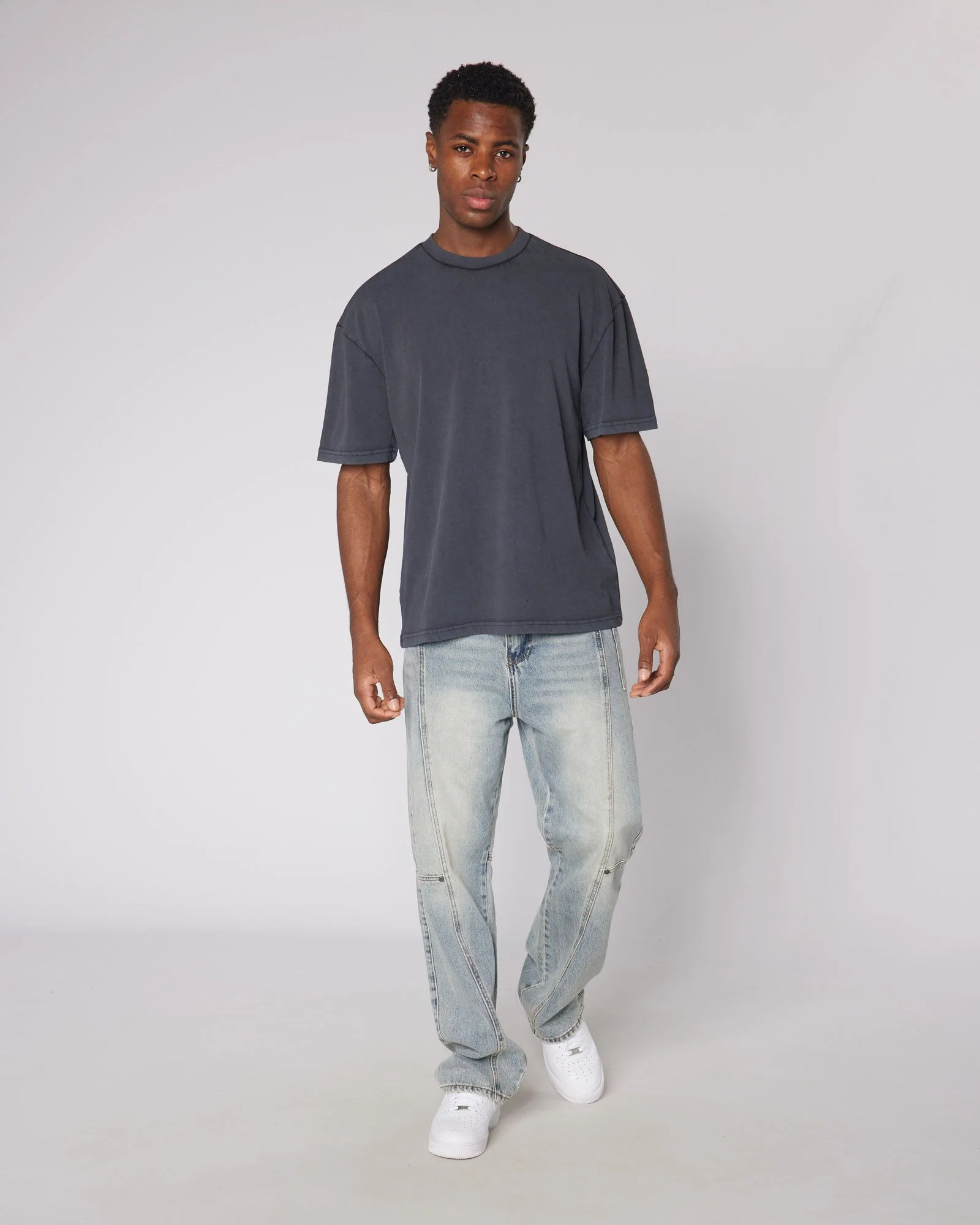 Relaxed Washed Blank Tshirt Black - Image 5