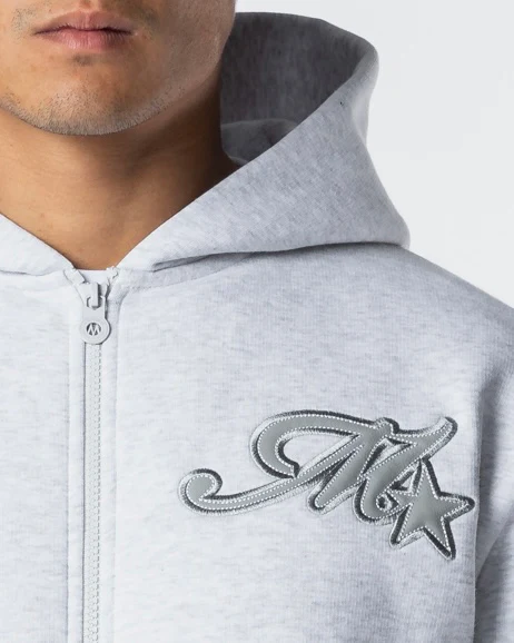 Runway Full Zip Hoodie Grey Marl - Image 4