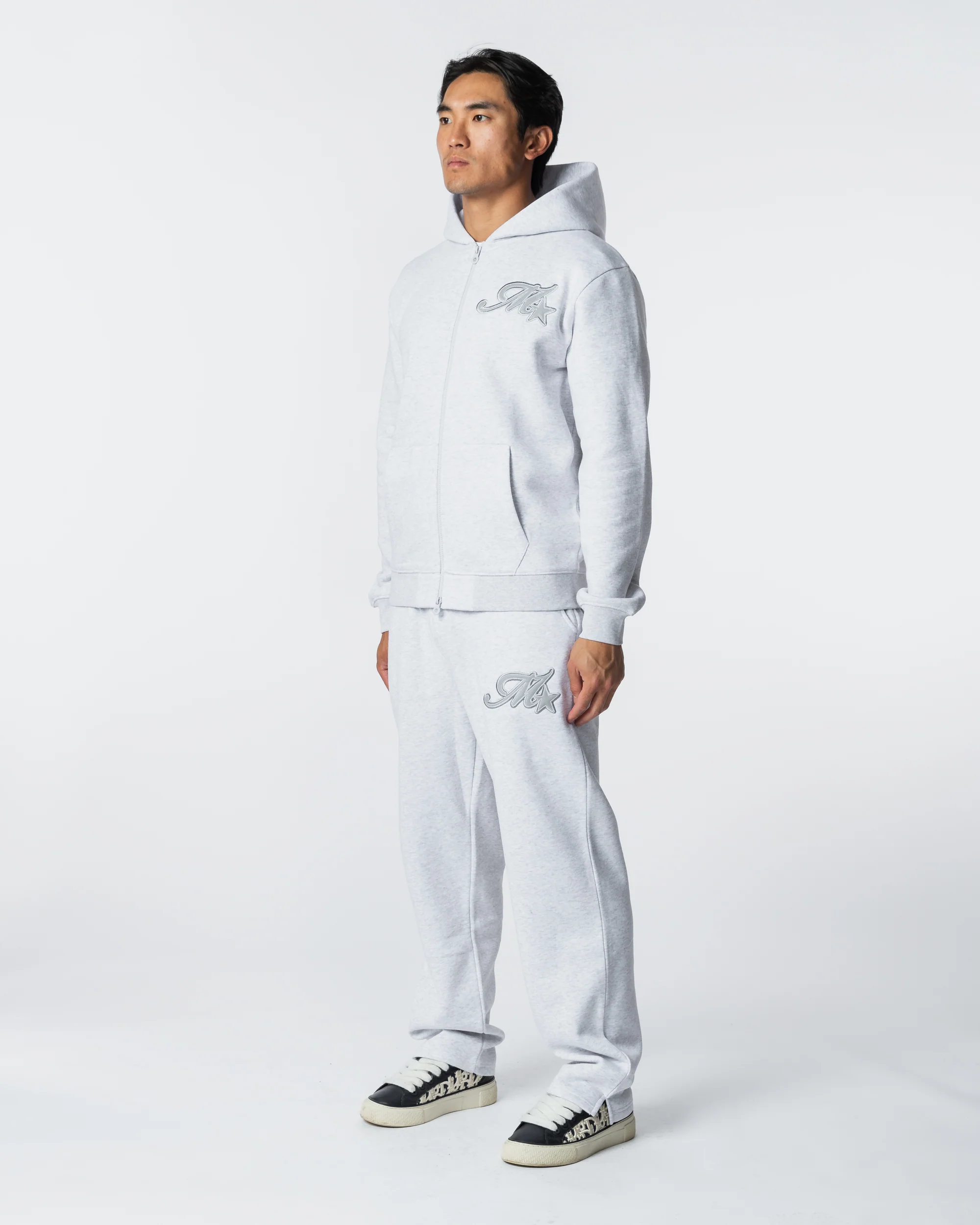 Runway Full Zip Hoodie Grey Marl - Image 5