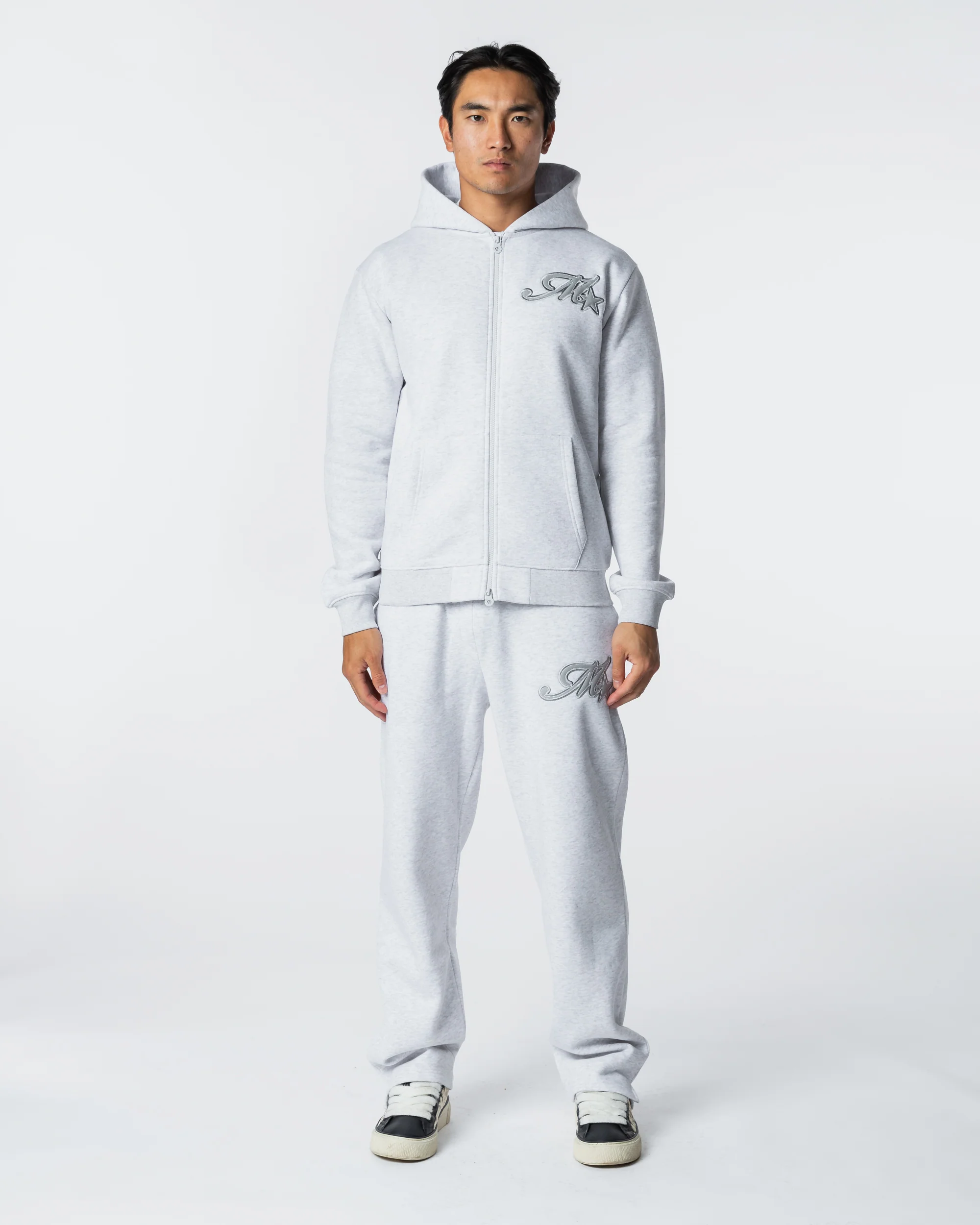 Runway Full Zip Hoodie Grey Marl - Image 7