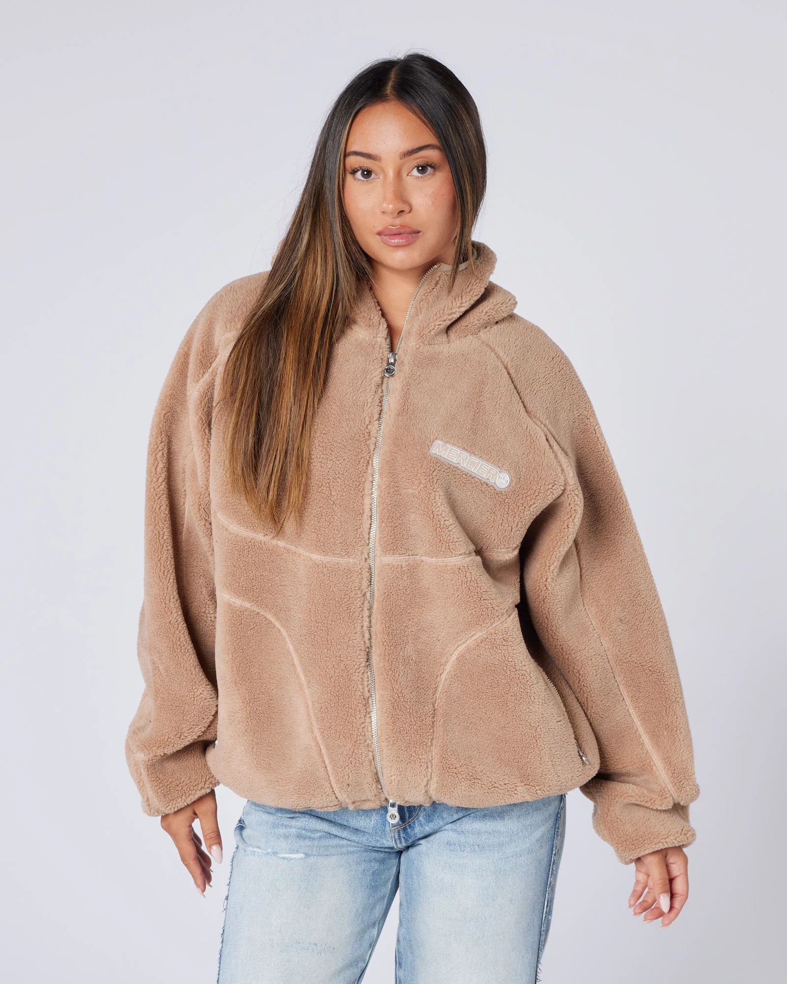 Tempo Borg Jacket Brown - Image 3