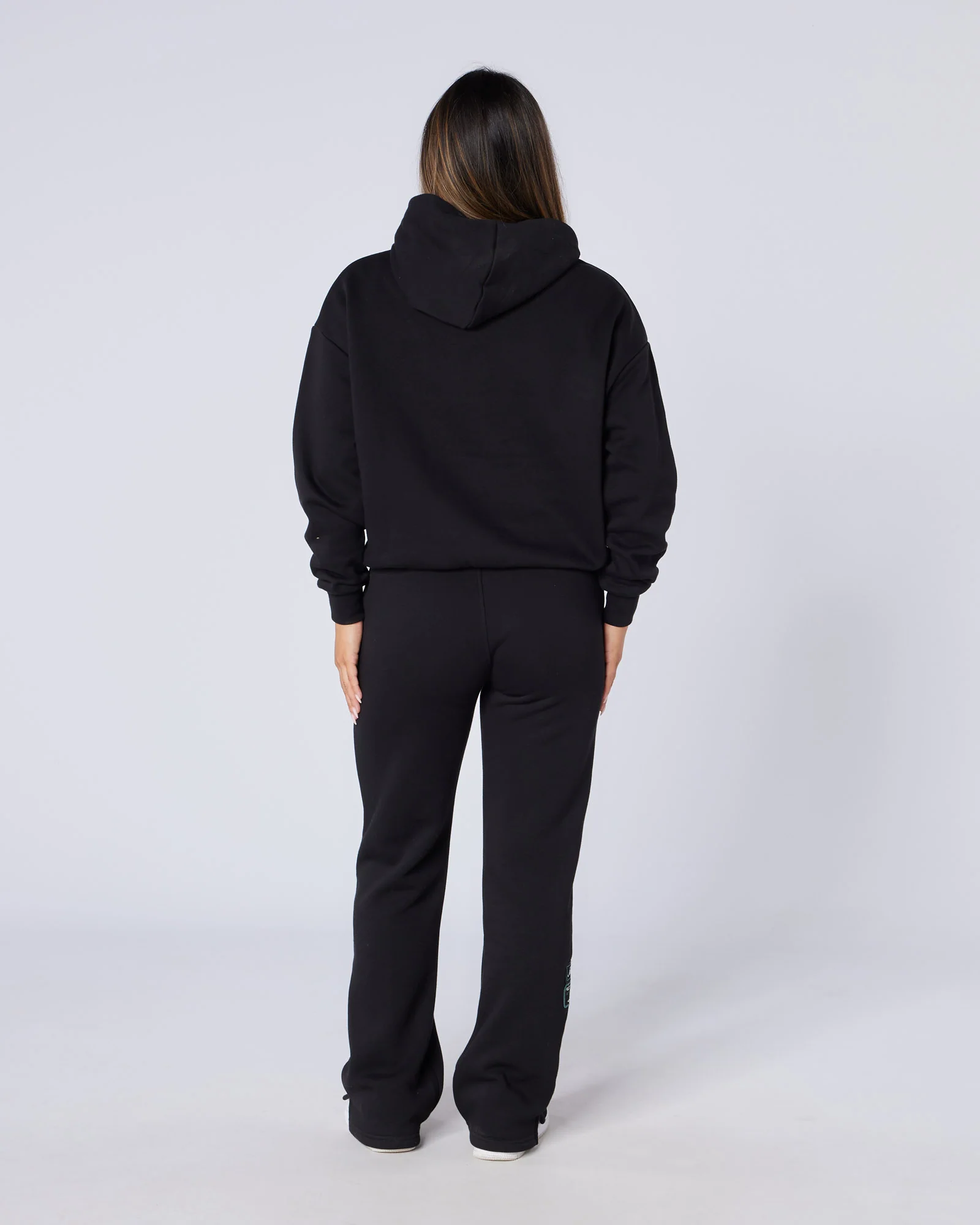 Womens Two Tone OG Badge Hoodie Black - Image 5