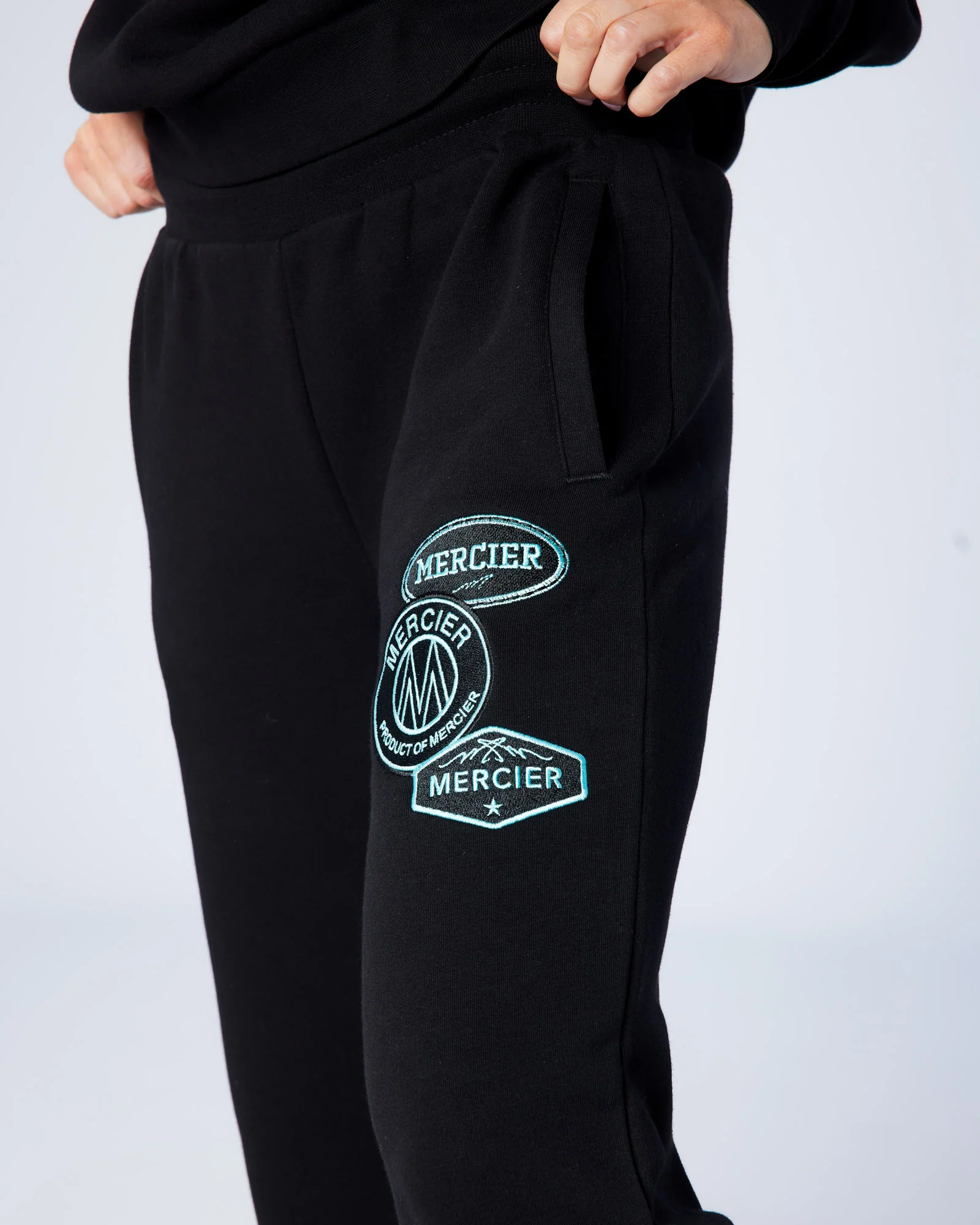 Womens OG Badge Joggers Black Tiffany - Image 3