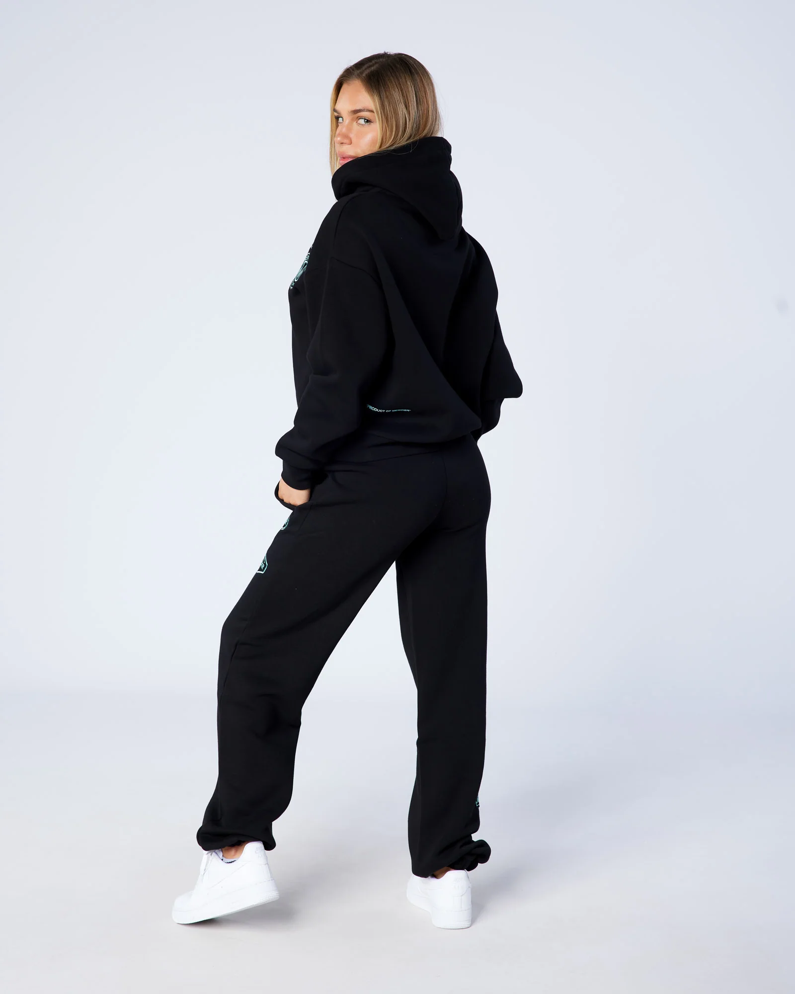 Womens OG Badge Joggers Black Tiffany - Image 4