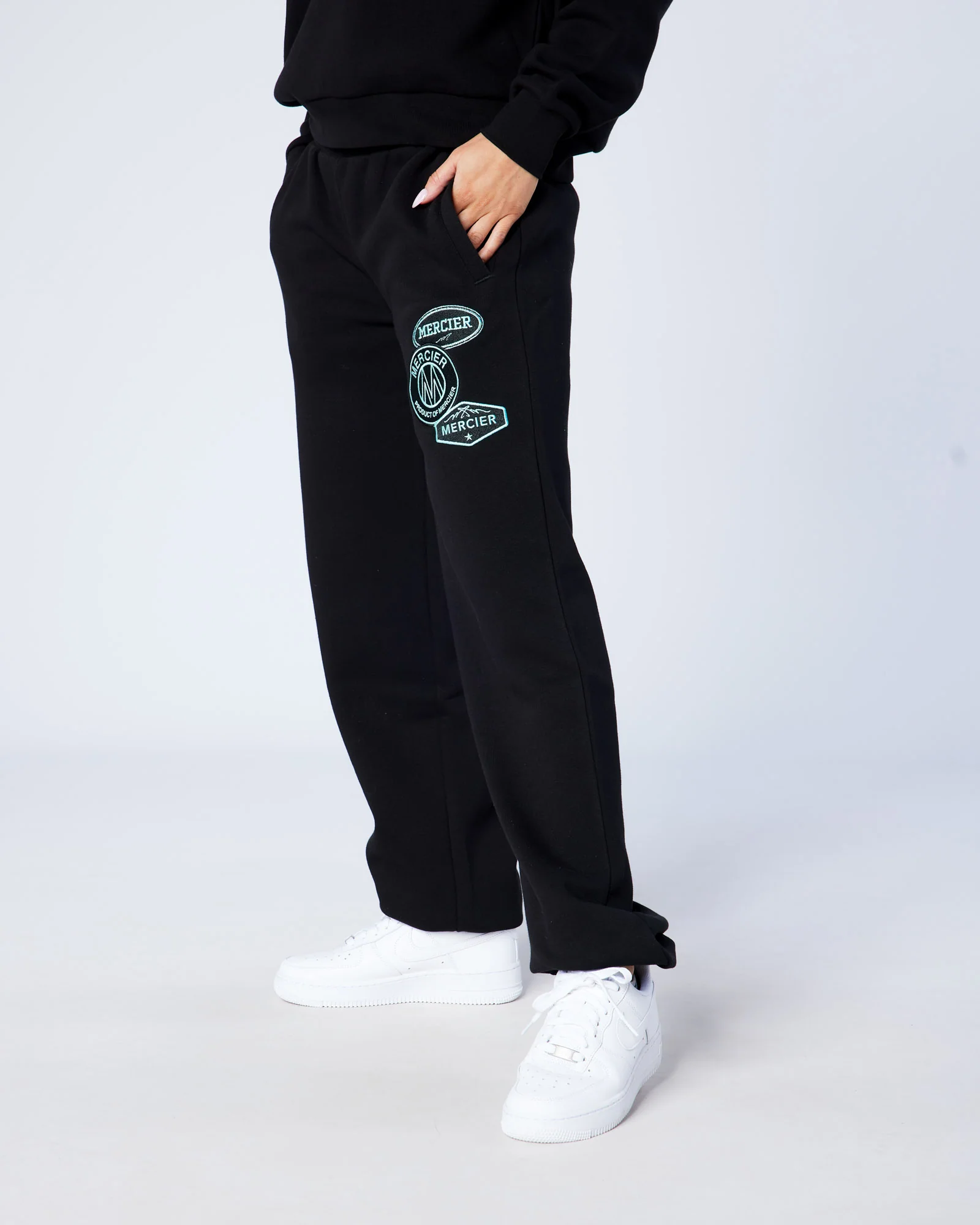 Womens OG Badge Joggers Black Tiffany - Image 5