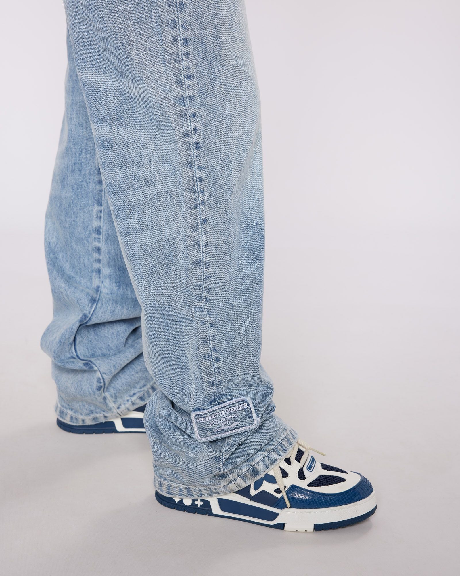 Womens OG Denim Stitch Badge Jeans Stonewash - Image 6