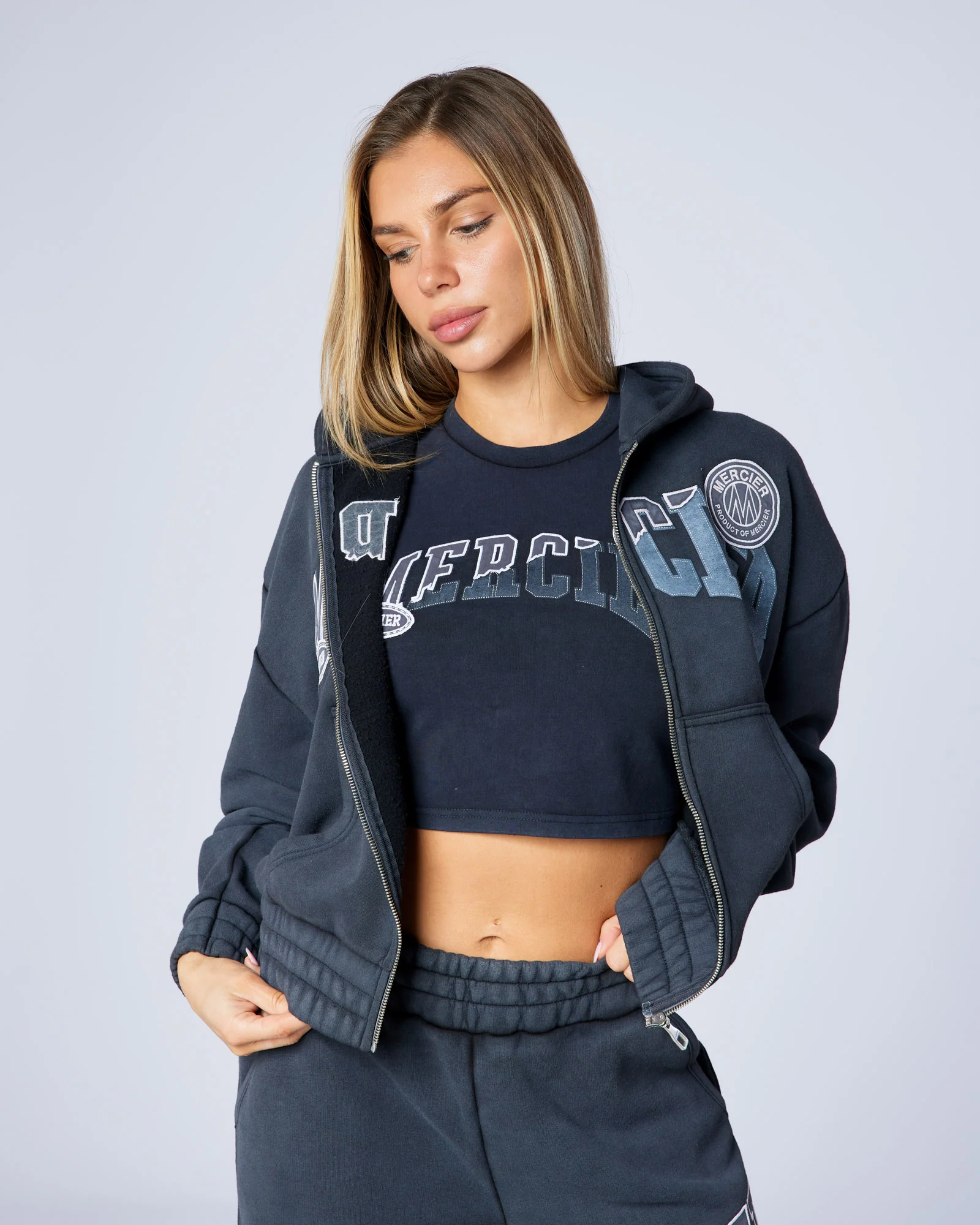 Womens Shatter Baby Tee Washed Black - Image 4