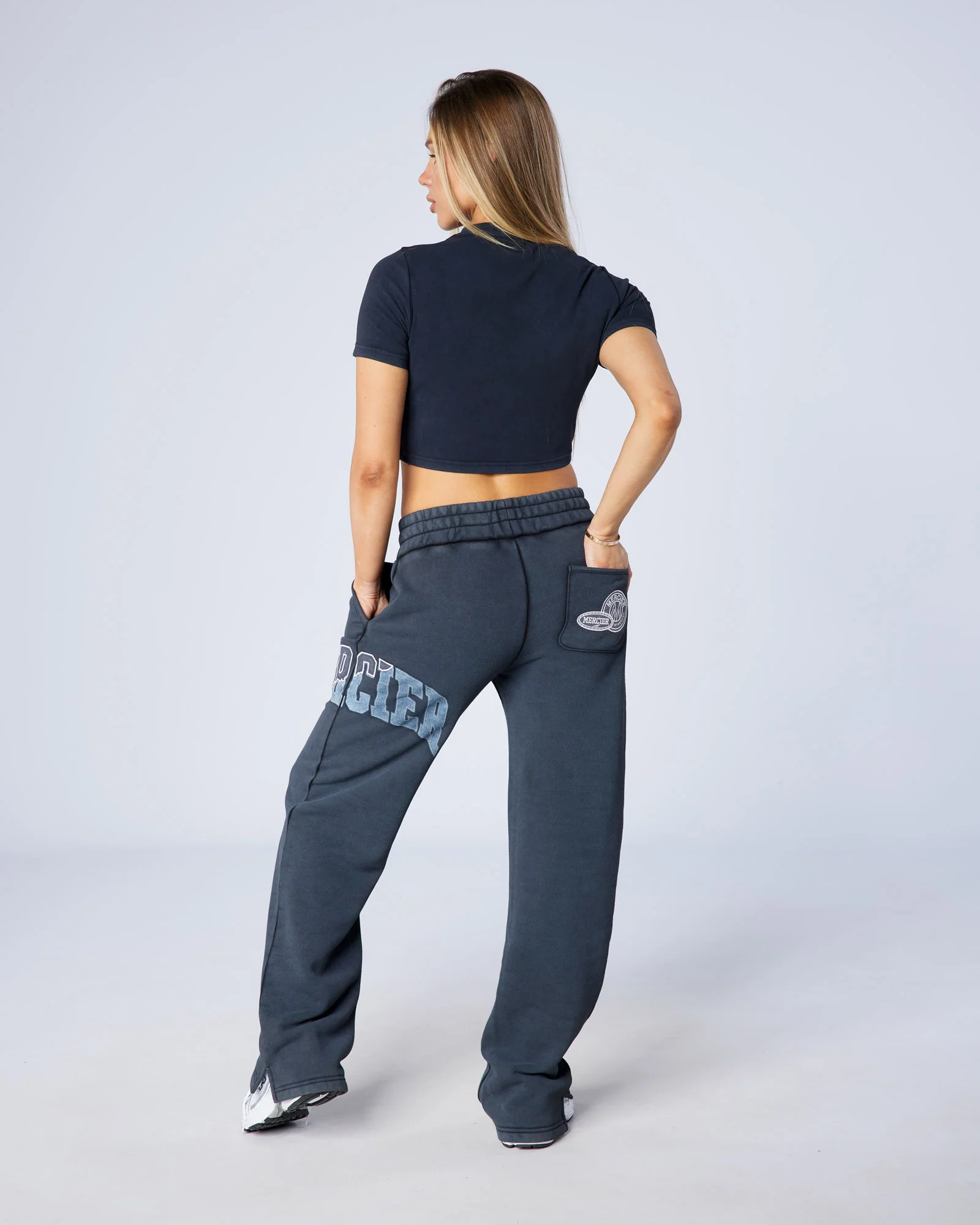 Womens Shatter Baby Tee Washed Black - Image 5