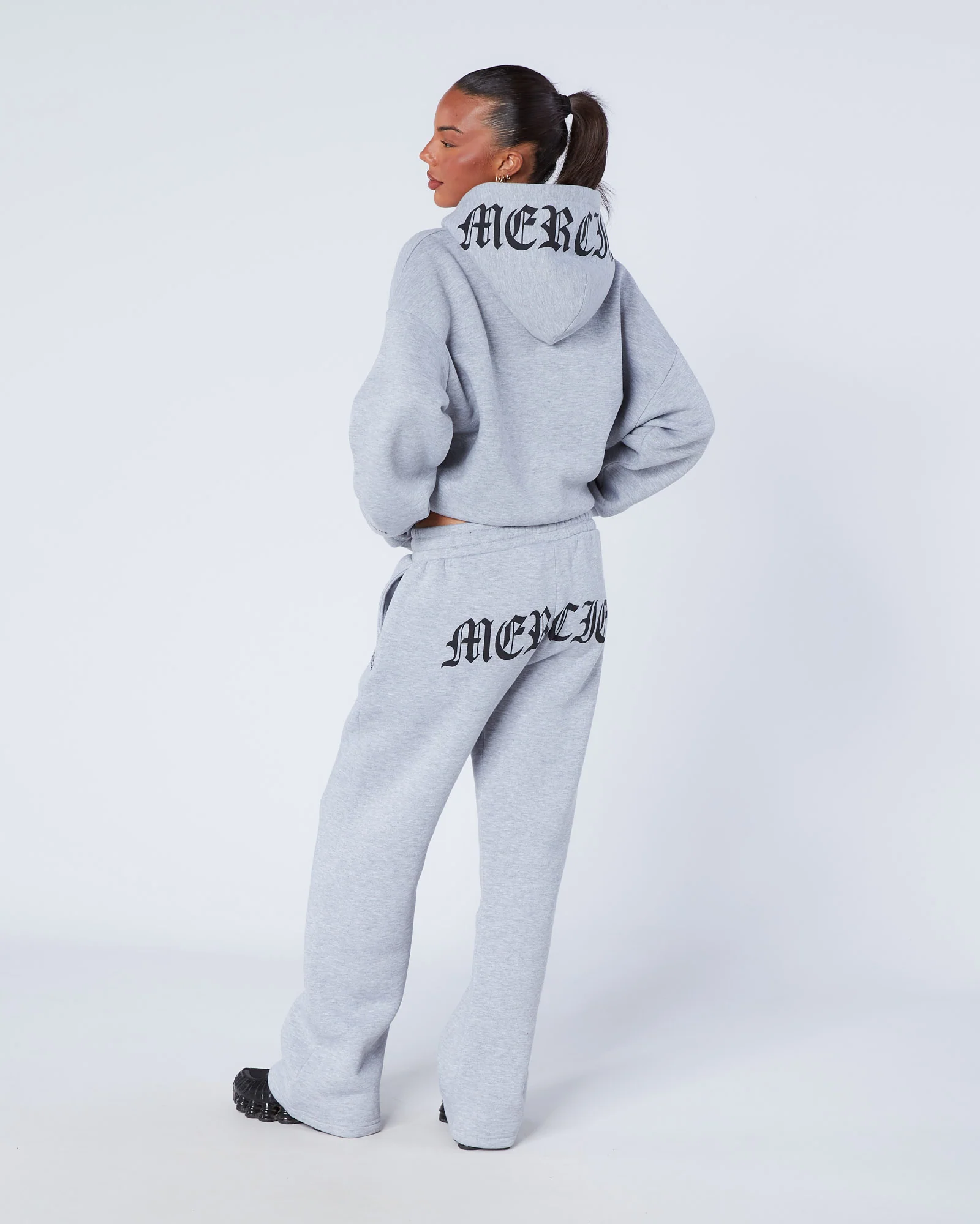 Womens Gothic Joggers Grey - Image 5