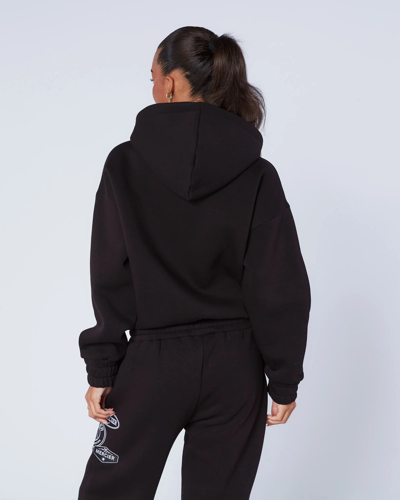 Womens Mono OG Zip Hoodie Black - Image 3