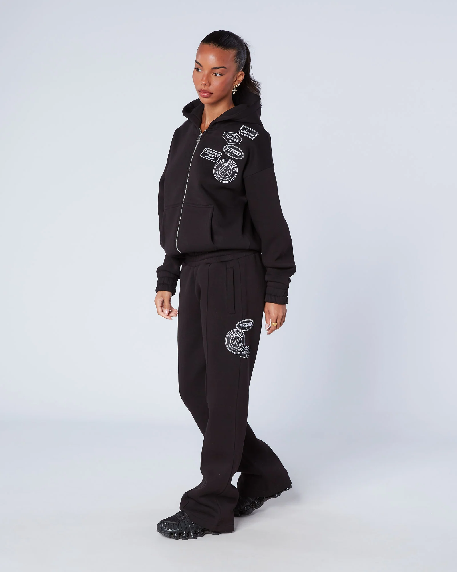 Womens Mono OG Zip Hoodie Black - Image 6