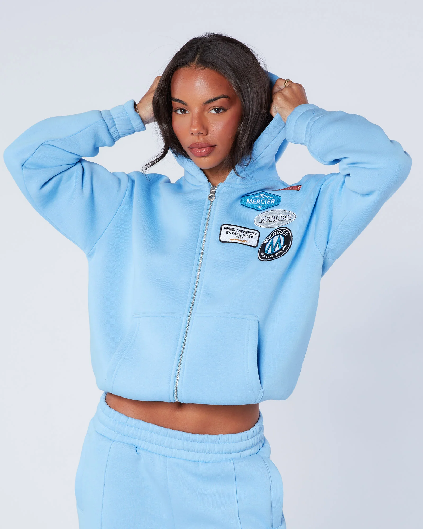 Womens OG Zip Hoodie Blue - Image 3