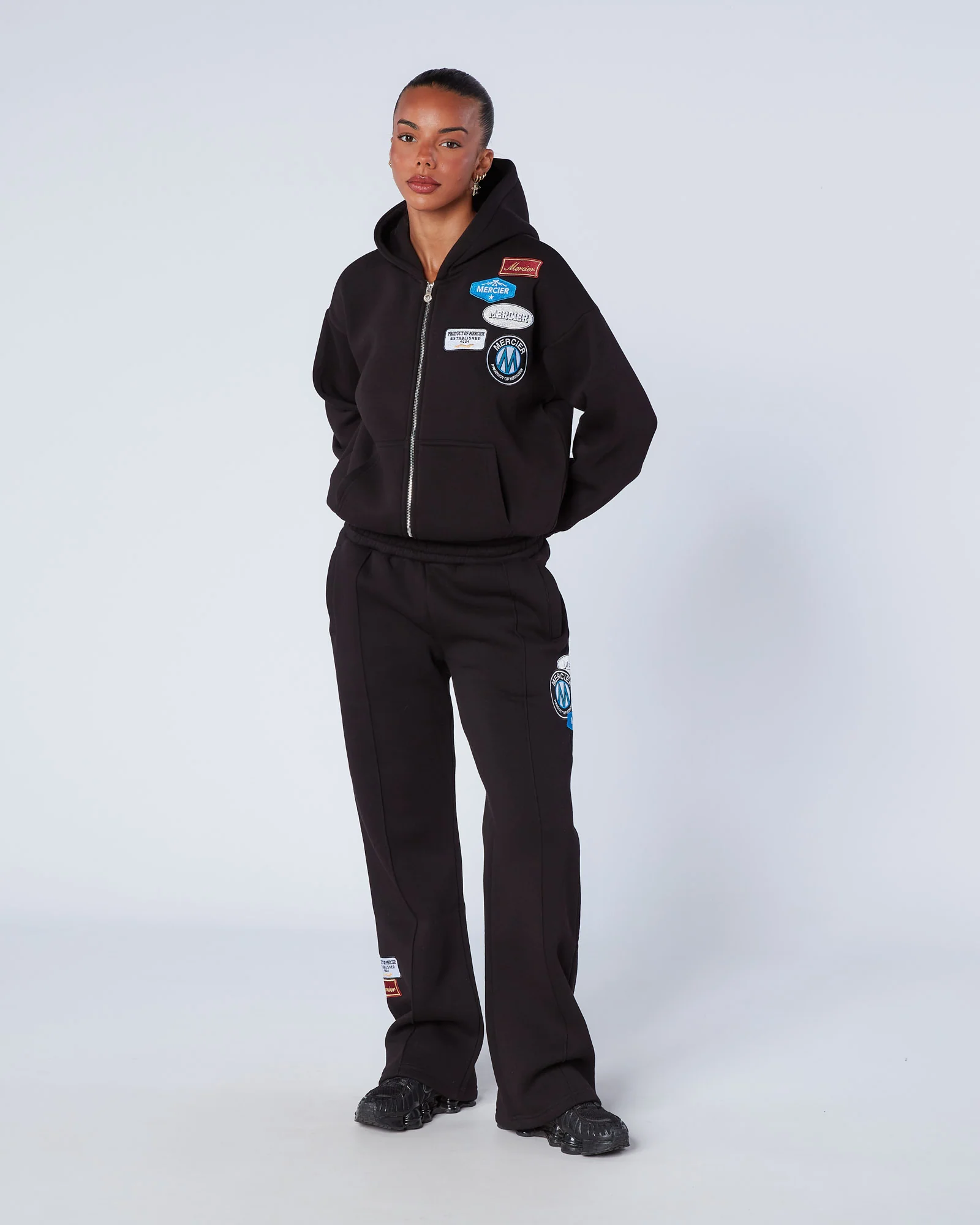 Womens OG Pintuck Joggers Black - Image 3