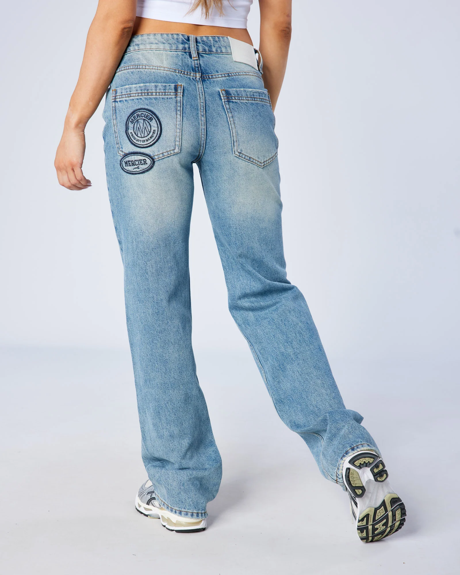 Womens Raw Edge Denim Jeans - Image 6