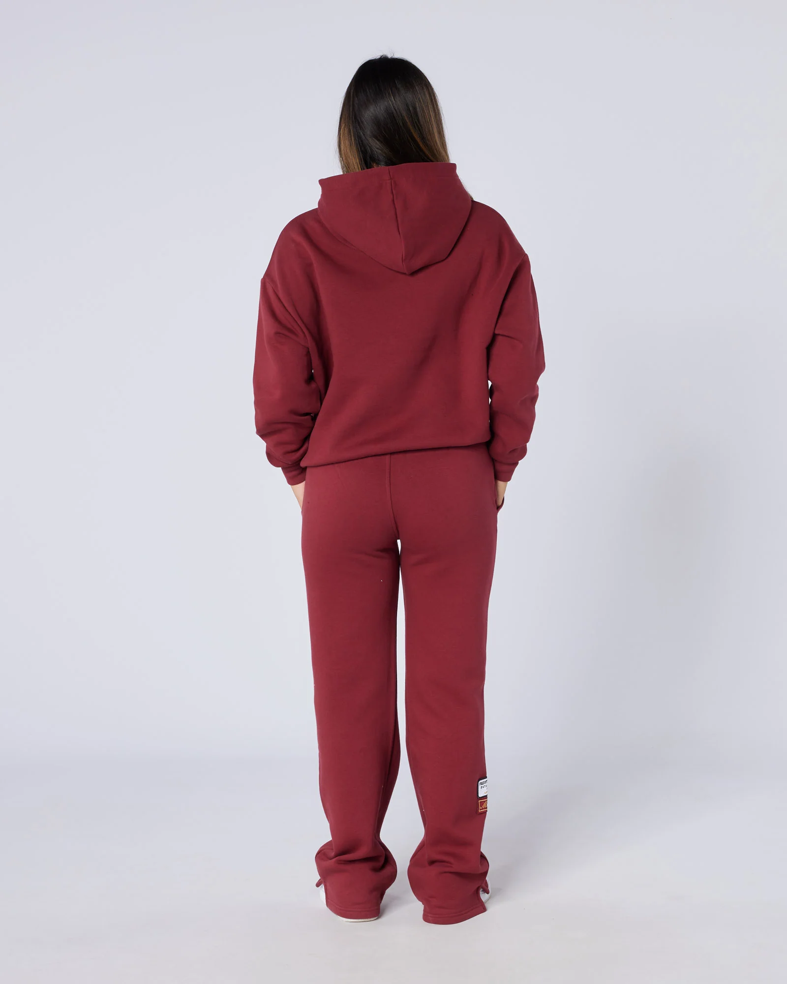 Womens Relaxed OG Badge Hoodie Cabernet - Image 4