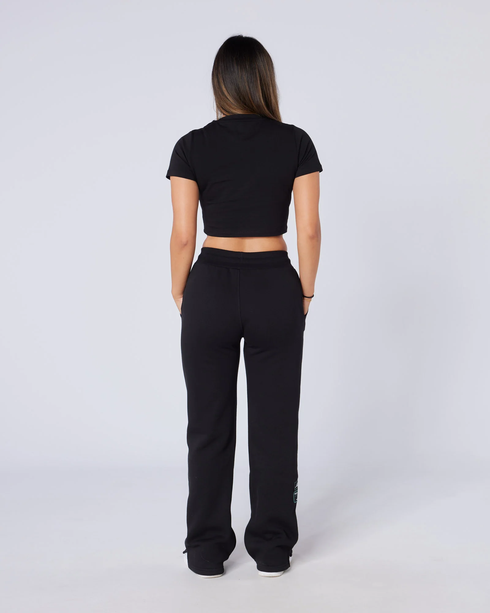 Womens Two Tone Baby Tee Black - Image 5