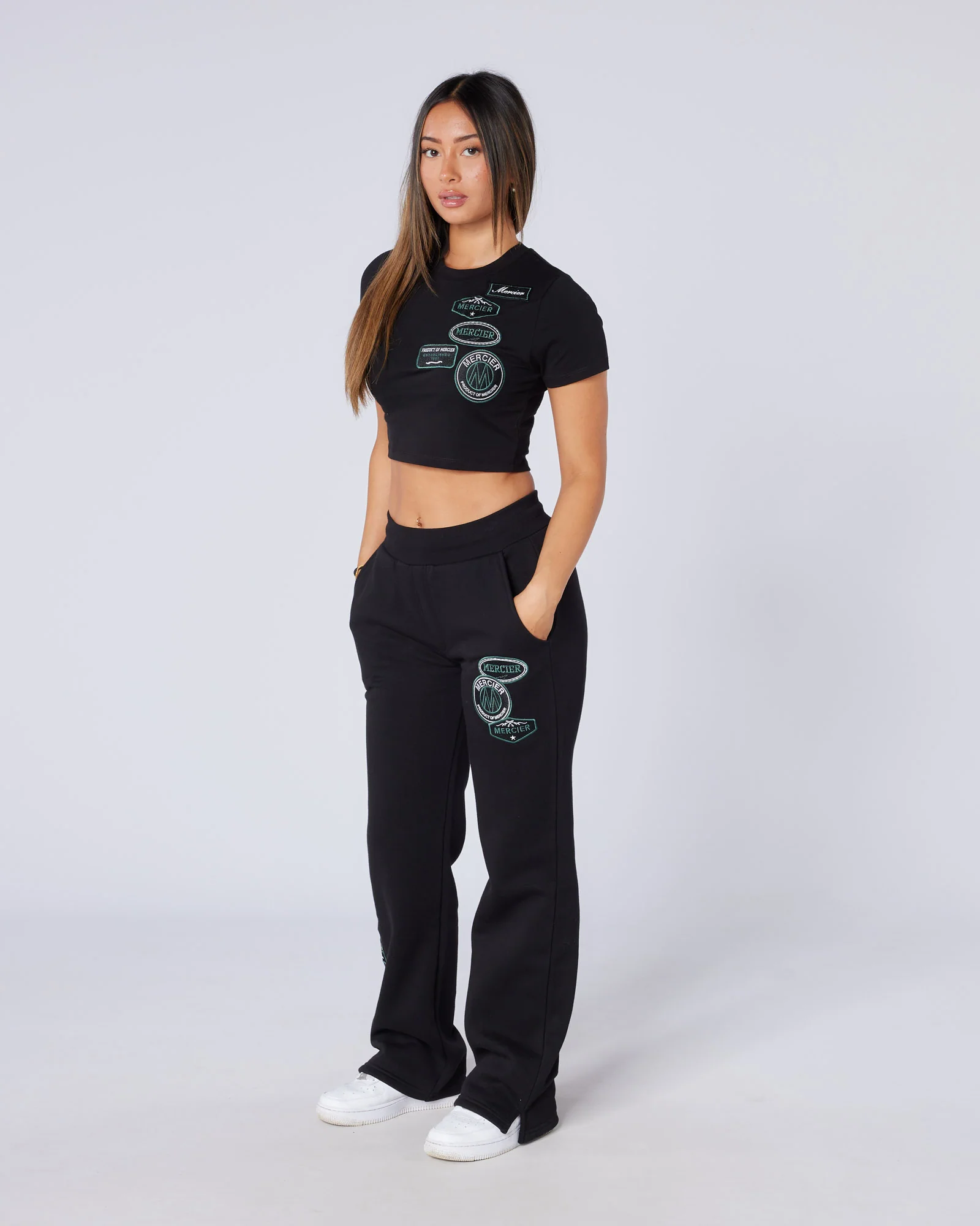 Womens Two Tone OG Badge Jogger Black - Image 4